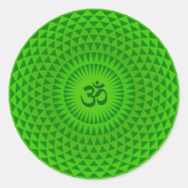 Emerald Green Lotus flower meditatiekuur OM Ronde Sticker