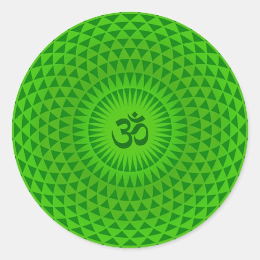 Emerald Green Lotus flower meditatiekuur OM Ronde Sticker (Voorkant)