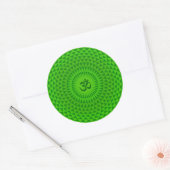 Emerald Green Lotus flower meditatiekuur OM Ronde Sticker (Envelop)