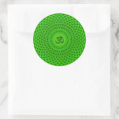 Emerald Green Lotus flower meditatiekuur OM Ronde Sticker (Tas)