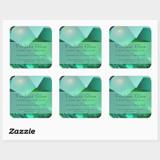 Emerald Green Luxe Elegant Product Label (Vel)