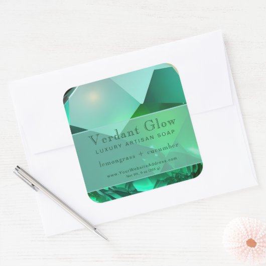 Emerald Green Luxe Elegant Product Label (Envelop)