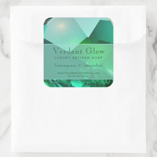 Emerald Green Luxe Elegant Product Label (Tas)