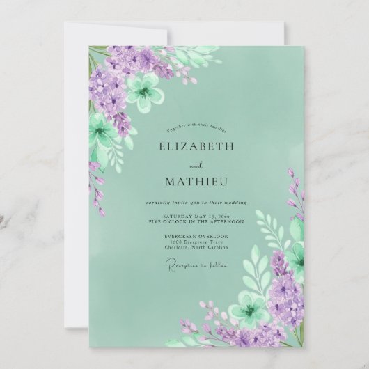 Emerald Green Luxe Forest Wedding Kaart (Voorkant)