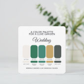 Emerald Green Luxe Wedding Color Palette Card Kaart (Staand voorkant)
