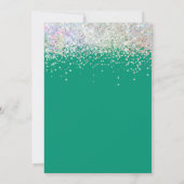Emerald Green Luxury Glitter Wedding Save the Date (Achterkant)