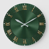 Emerald Green Luxury Gold Elegant Grote Klok (Voorkant)