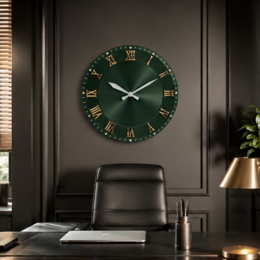 Emerald Green Luxury Gold Elegant Grote Klok