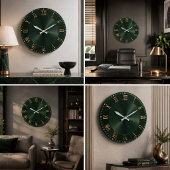 Emerald Green Luxury Gold Elegant Grote Klok