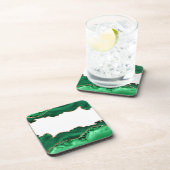 Emerald Green Malachite Stone Gold Metallic Bier Onderzetter (Rechterzijde)