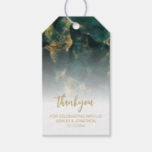 Emerald Green Marble Bedankt dat je Labels geeft Cadeaulabel