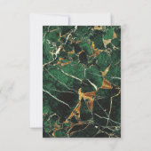 Emerald Green Marble Faux Gold Foil Weddenschap RSVP Kaartje (Achterkant)