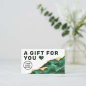 Emerald Green Marble Gift Certificate Visitekaartje (Staand voorkant)