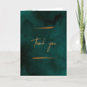 Emerald Green Marble & Gold Folded Hartelijk dank Bedankkaart (Voorkant)