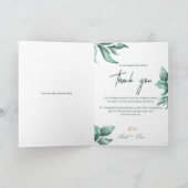 Emerald Green Marble & Gold Folded Hartelijk dank Bedankkaart (Binnen)