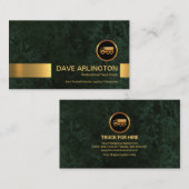 Emerald Green Marble Grunge Gold Stripe Truck Visitekaartje (Voorkant / Achterkant)