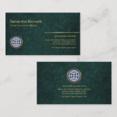 Emerald Green Marble Grunge Store Owner Visitekaartje (Voorkant / Achterkant)