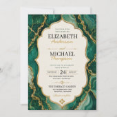 Emerald Green Marble Sage Green and Gold Agate Kaart (Voorkant)