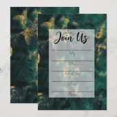 Emerald Green Marble vult de lege uitnodiging in (Voorkant / Achterkant)