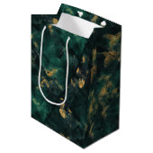 Emerald Green Marble Wedding Medium Cadeauzakje (Voorkant Gekanteld)