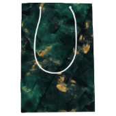 Emerald Green Marble Wedding Medium Cadeauzakje (Voorkant)