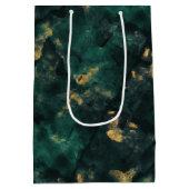 Emerald Green Marble Wedding Medium Cadeauzakje (Achterkant)