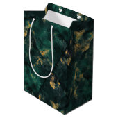 Emerald Green Marble Wedding Medium Cadeauzakje (Achterkant Gekanteld)