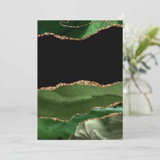 Emerald Green Marked Agate Contemeigostone Bedankkaart (Staand voorkant)