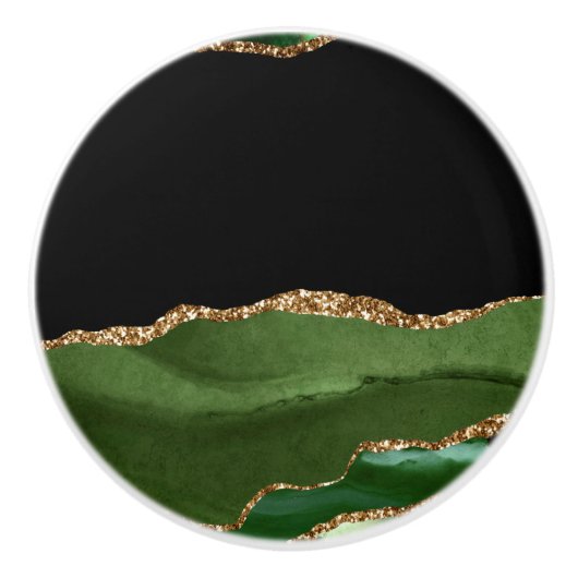 Emerald Green Marked Agate Contemeigostone Keramische Knop (Voorkant)