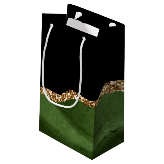 Emerald Green Marked Agate Contemeigostone Klein Cadeauzakje (Achterkant Gekanteld)