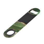 Emerald Green Marked Agate Contemeigostone Speed Flessenopener (Achterkant Gekanteld)