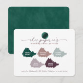 Emerald Green & Mauve Wedding Color Palette Card (Voorkant / Achterkant)