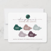 Emerald Green & Mauve Wedding Color Palette Card (Voorkant)