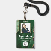 Emerald Green medewerker foto ID badge (Voorzijde met lanyard)