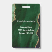 Emerald Green medewerker foto ID badge (Achterkant)