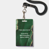 Emerald Green medewerker foto ID badge (Achterkant met lanyard)