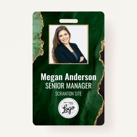 Emerald Green medewerker foto ID badge (Voorkant)