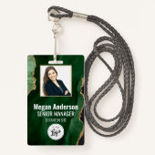 Emerald Green medewerker foto ID badge (Voorkant met draagriem)