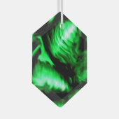 Emerald Green Melting Liquid Swirls Suncatcher Glas Ornament (Voorkant Rechts)