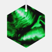 Emerald Green Melting Liquid Swirls Suncatcher Glas Ornament (Achterkant)