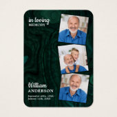 Emerald Green Memorial 3 Foto Funeral Prayer Kaart (Voorkant)