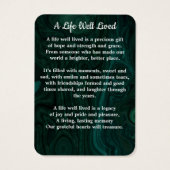 Emerald Green Memorial 3 Foto Funeral Prayer Kaart (Achterkant)