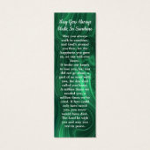 Emerald Green Memorial Funeral Poem Bladwijzer Mini Visitekaartjes (Achterkant)