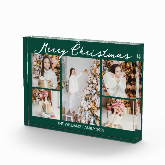 Emerald Green Merry Christmas Collage 5 Fotoblokken (Rechts)