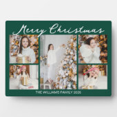 Emerald Green Merry Christmas Collage 5 Photo Fotoplaat (voorkant)
