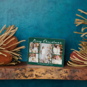 Emerald Green Merry Christmas Collage 5 Photo Fotoplaat (Zijkant)