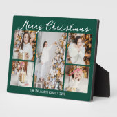 Emerald Green Merry Christmas Collage 5 Photo Fotoplaat (Zijkant)