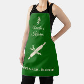 Emerald Green met Champagne Gold Rolling Pin Herb Schort (Insitu)