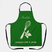 Emerald Green met Champagne Gold Whisky en kruiden Schort (Voorkant)
