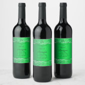 Emerald Green met Glitter Initialen Productlabels Wijn Etiket (Flessen)
